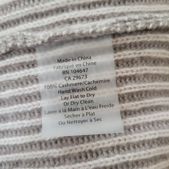 Kinross Cashmere Gray Ribbed Turtleneck Sweater With Zip Collar Size M - Picture 8 of 8